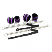 Rimba - Dubbele Spreader Bar Met Zachte Boeien - Paars/Zwart-Laced-up.nl