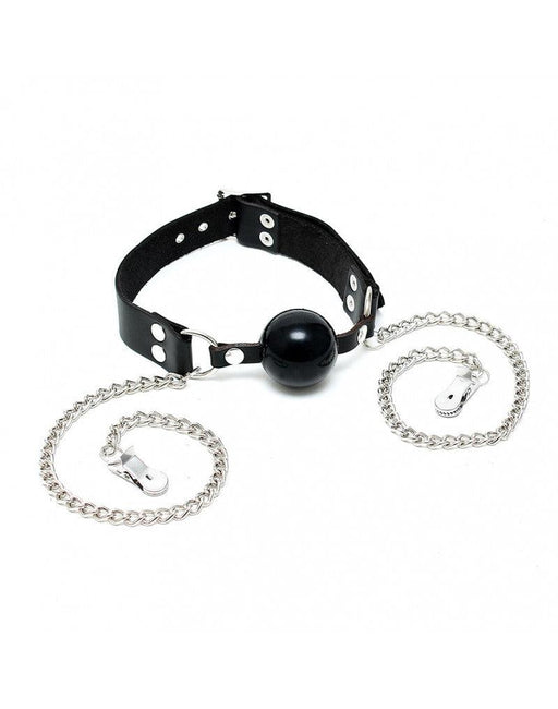 Rimba Bondage Play - Gag Met Siliconen Bal En Tepelklemmen-Laced-up.nl