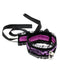 Rimba - Halsband - Burlesque Collar Met O-Ring - Zwart/Paars-Laced-up.nl