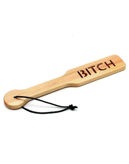 Rimba Bondage Play - Houten Spanking Paddle met Tekst 'Bitch'-Laced-up.nl