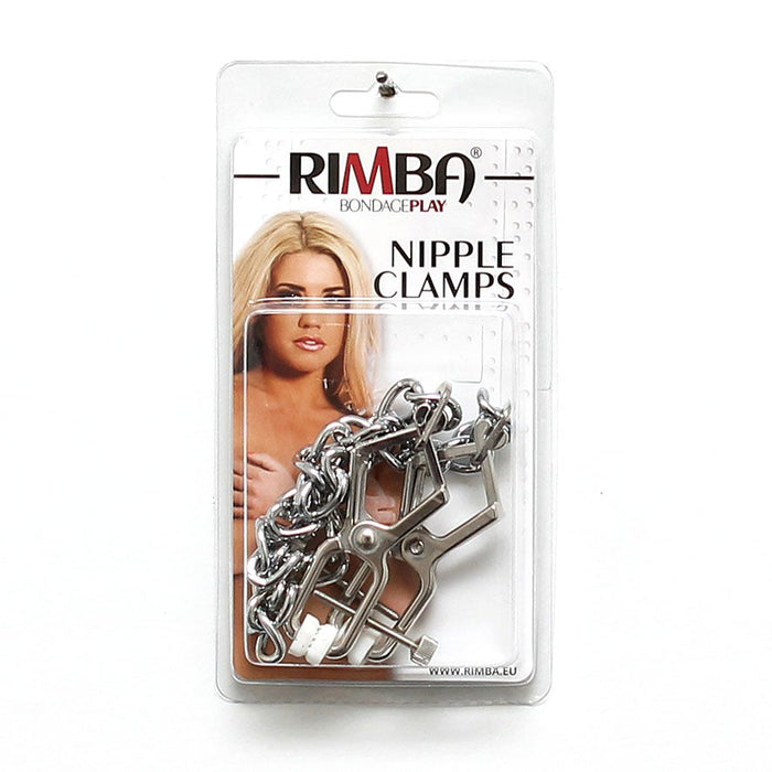 Rimba Bondage Play - Industriële Tepelklemmen Met Verstelschroef En Ketting-Laced-up.nl