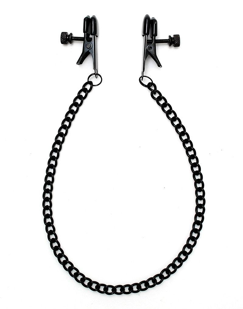 Rimba - Small Nipple Clamps With Screw Tightener And Chain - Black-Laced-up.nl