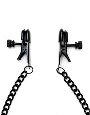 Rimba - Small Nipple Clamps With Screw Tightener And Chain - Black-Laced-up.nl