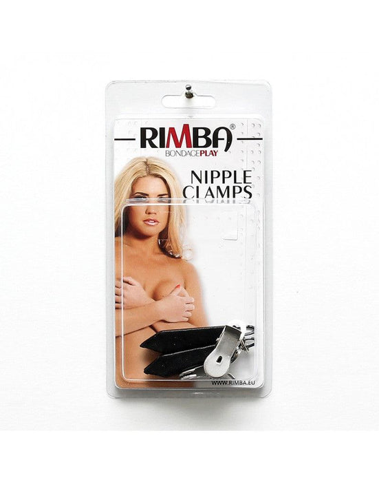 Rimba Bondage Play - Klemmen Met Zwart Leder beklede Gewichten-Laced-up.nl