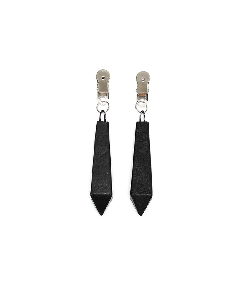 Rimba Bondage Play - Klemmen Met Zwart Leder beklede Gewichten-Laced-up.nl