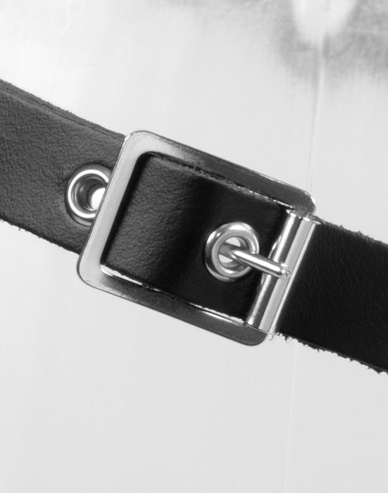 Rimba Bondage Play - Kuisheidsgordel - Leren Kuisheid Slip Met Metalen Kuisheidskooi - One Size-Laced-up.nl