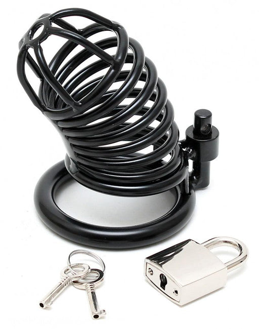 Rimba Bondage Play - Kuisheidskooi - Metalen Peniskooi Met Hangslot - Zwart-Laced-up.nl