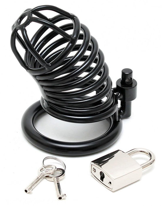 Rimba Bondage Play - Kuisheidskooi - Metalen Peniskooi Met Hangslot - Zwart-Laced-up.nl