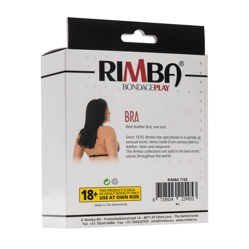 Rimba Bondage Play - Leren BH Top met Clipsluiting Achter - Zwart-Erotiekvoordeel.nl