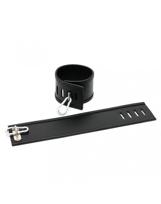 Rimba - Menottes de cheville en cuir Asylum - Noir -Laced-up.nl
