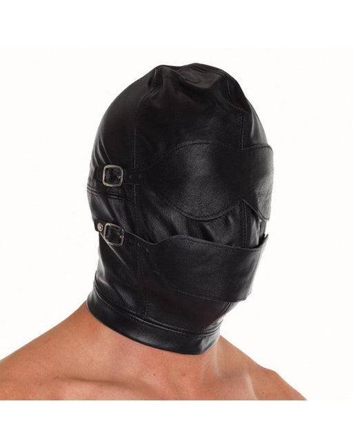 Rimba - Masque en cuir avec bâillon amovible et cagoule - Laced-up.nl