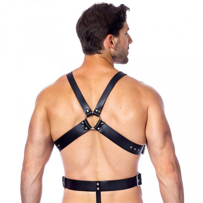 Rimba Bondage Play - Leren Riemen Body Met Cockring Ø 40 En 50 mm-Laced-up.nl