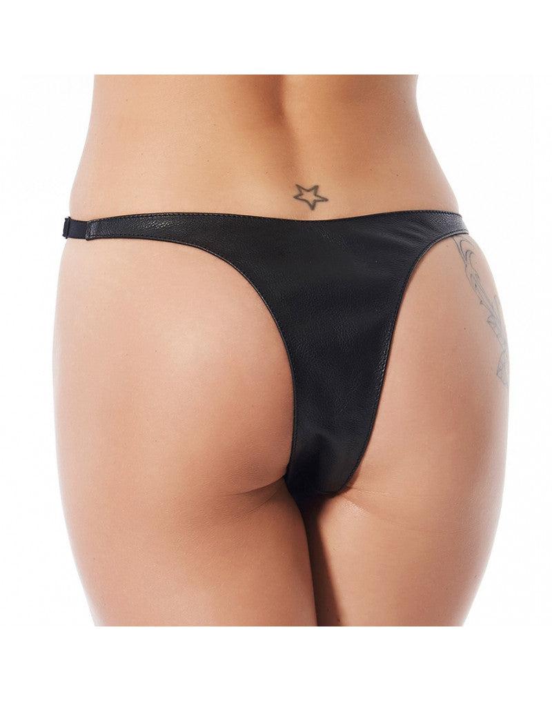 Rimba - Leren Slip Met Open Kruis Versierd Met nieten.-Erotiekvoordeel.nl