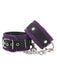 Rimba Bondage Play - Luxe Leren Enkelboeien - Met Karabijnhaken En Ketting - Paars Suede/Zwart leer-Laced-up.nl