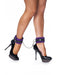 Rimba Bondage Play - Luxe Leren Enkelboeien - Met Karabijnhaken En Ketting - Paars Suede/Zwart leer-Laced-up.nl