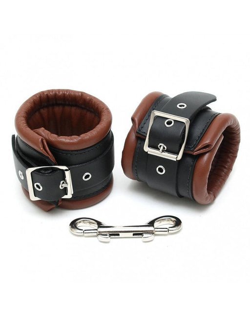 Rimba - Menottes de pied de luxe avec doublure douce - Noir/Marron-Laced-up.nl