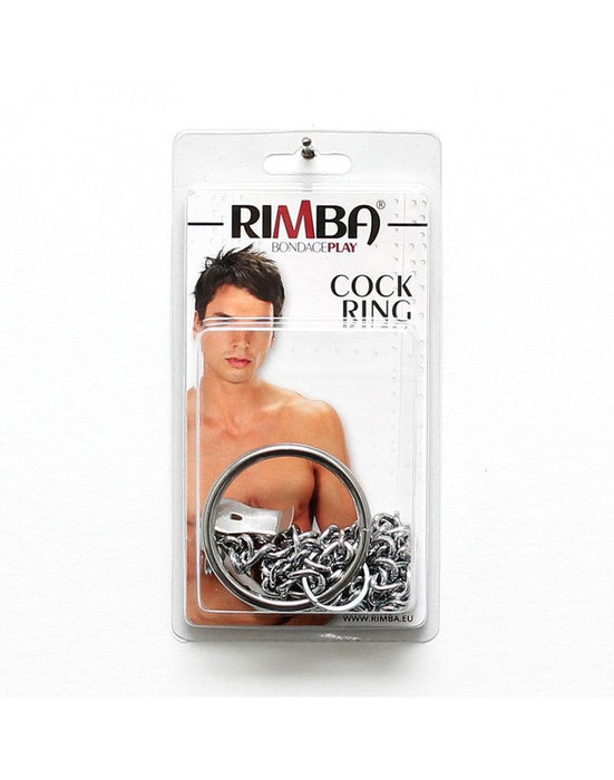 Rimba Bondage Play - Metalen Tepelklemmen Met Ketting En Scrotum Ring Ø 50 mm-Laced-up.nl