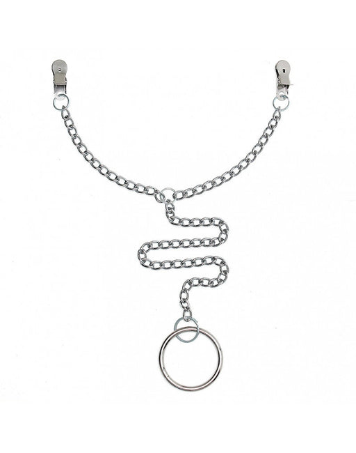 Rimba - Pinces à tétons métalliques avec chaîne et anneau de scrotum Ø 50 mm - Laced-up.nl