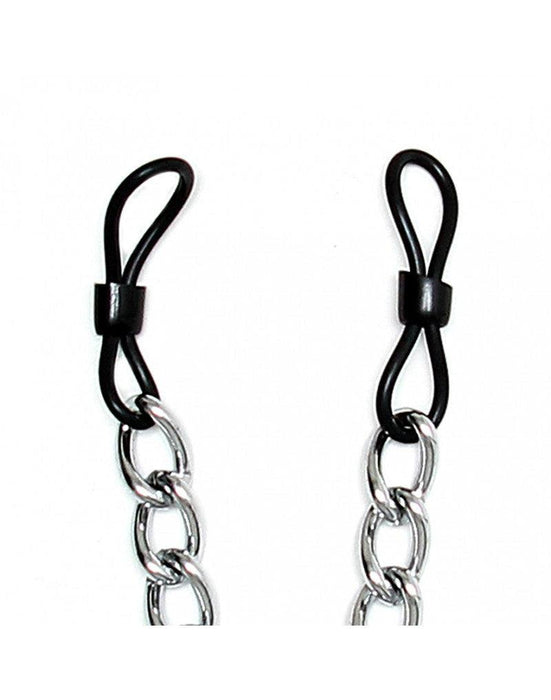 Rimba Bondage Play - Rubber Ringen Tepelklemmen Met Ketting - Verstelbaar-Laced-up.nl
