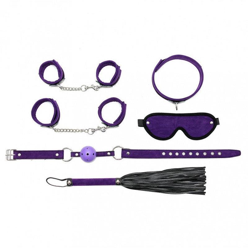 Rimba - Soft Bondage - Kit pour débutants - 6 pièces - Noir/Violet - Laced-up.nl