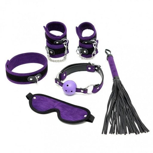 Rimba Bondage Play - Soft Bondage Beginners Set - 6-delig - Zwart/Paars-Laced-up.nl