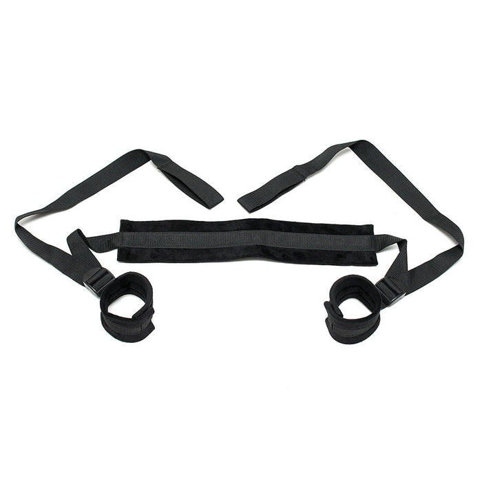 Rimba Bondage Play - Soft Bondage - Fixatieband Met Voetboeien - Zwart-Laced-up.nl