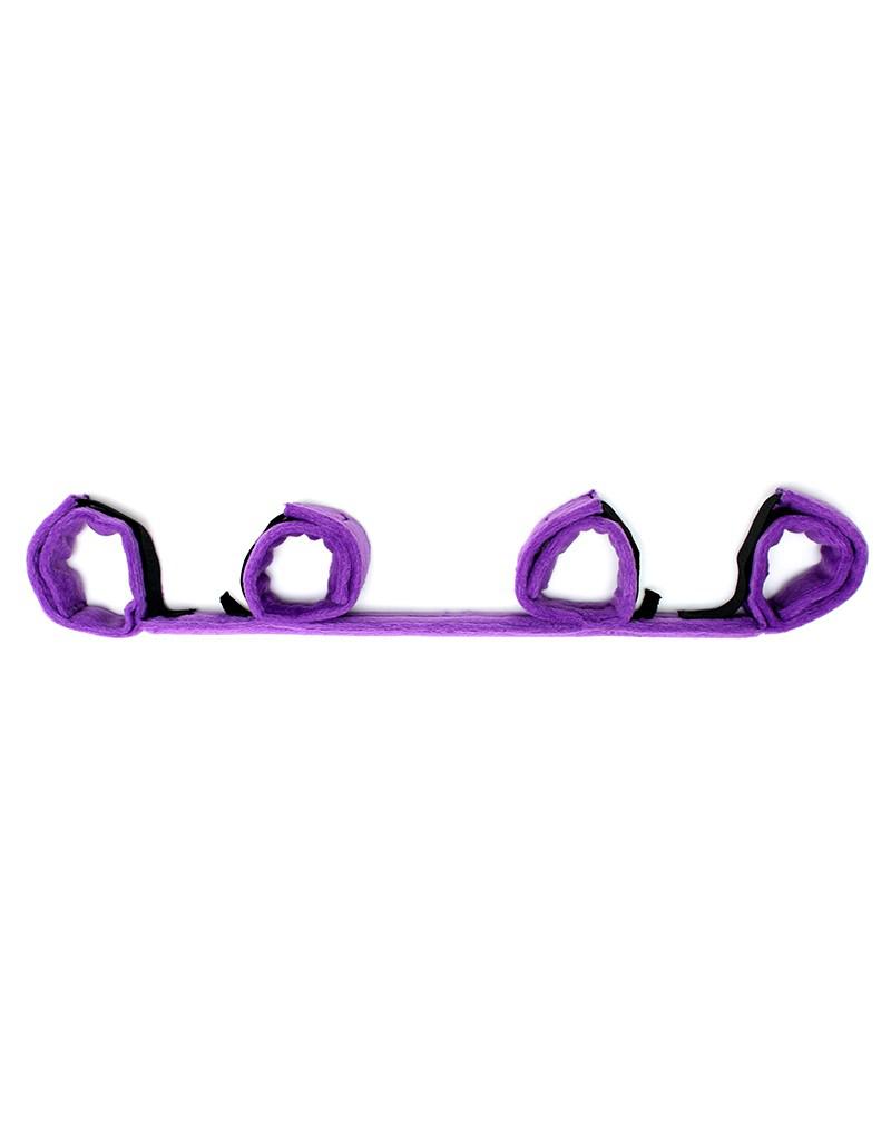 Rimba Bondage Play - Spreader Bar - spreidstang Met vier Boeien - Zwart/Paars-Laced-up.nl