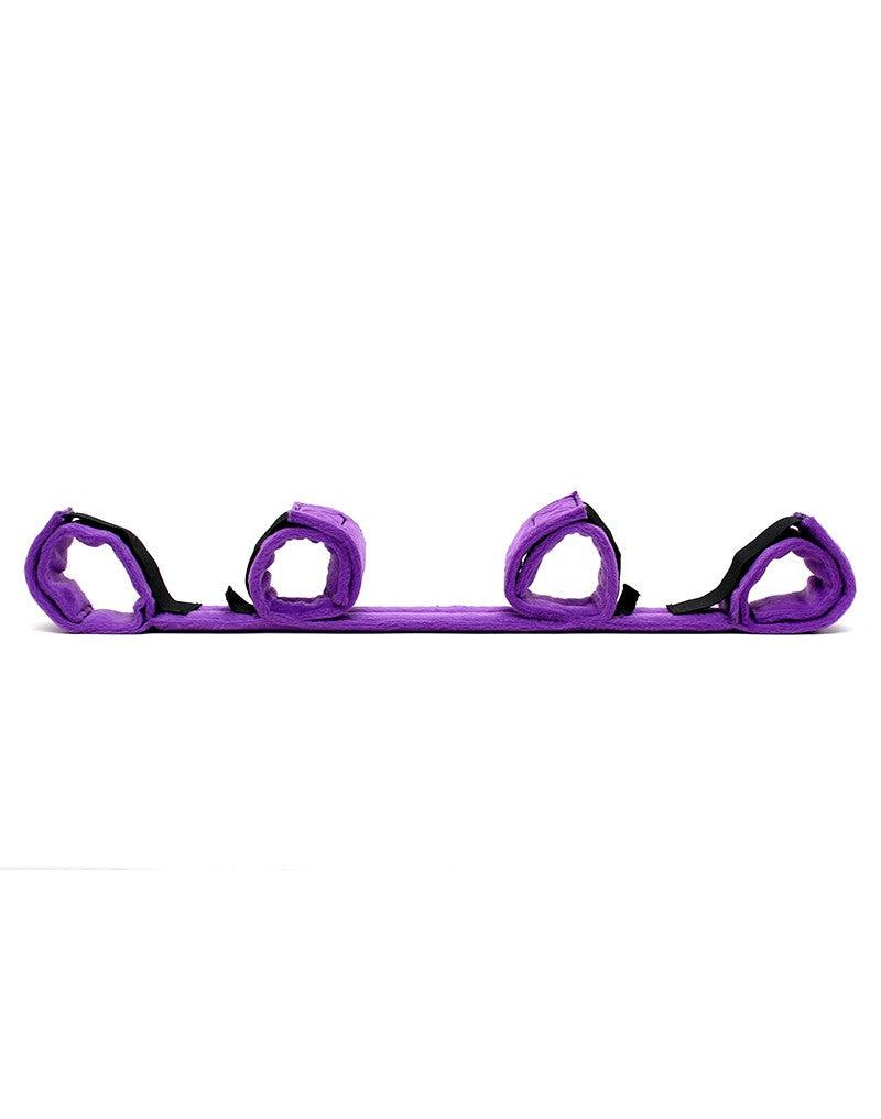 Rimba Bondage Play - Spreader Bar - spreidstang Met vier Boeien - Zwart/Paars-Laced-up.nl