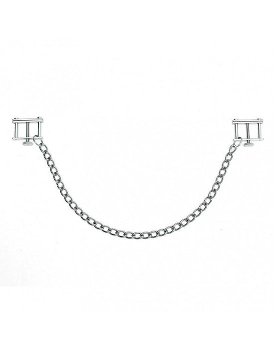 Rimba Bondage Play - Tepelklemmen Met Aandraaischroef En Ketting-Laced-up.nl