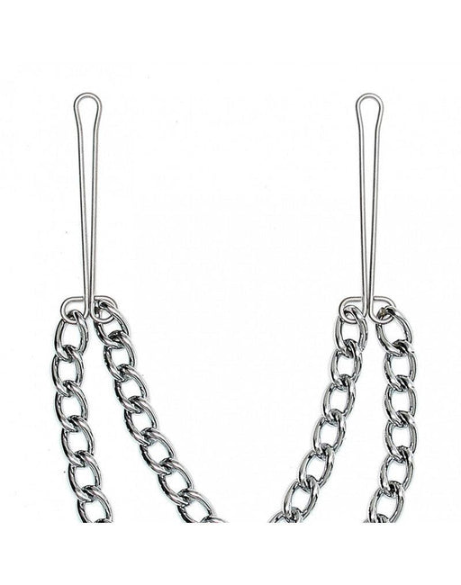 Rimba Bondage Play - Tepelklemmen Met Dubbele Ketting-Laced-up.nl