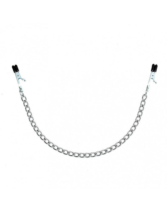 Rimba Bondage Play - Tepelklemmen Met Zwarte Siliconen Hoesjes En Ketting-Laced-up.nl