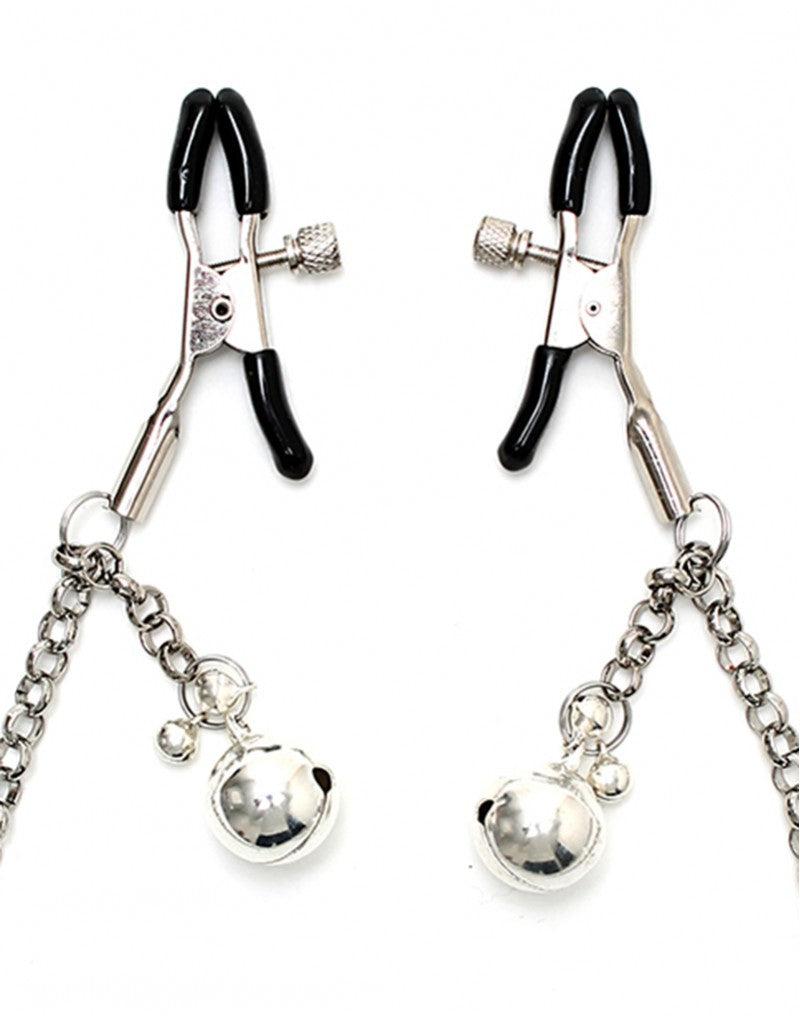 Rimba - Tepelklemmen Met belletjes En Ketting - Zilver-Erotiekvoordeel.nl