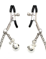 Rimba Bondage Play - Tepelklemmen Met belletjes En Ketting - Zilver-Laced-up.nl