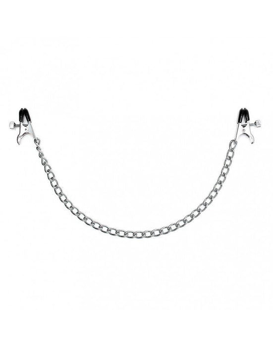 Rimba Bondage Play - Tepelklemmen Met schroef Verstelbaar En Ketting - Medium-Laced-up.nl