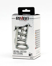 Rimba Bondage Play - Urinebuis Stretcher Met Cockring En Hangslot - RVS-Laced-up.nl