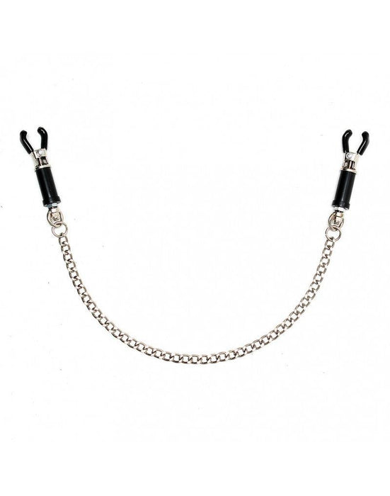 Rimba Bondage Play - Verstelbare Schroefbusjes Tepelklemmen Met Ketting-Laced-up.nl