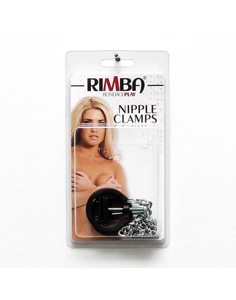 Rimba - Zwarte Ronde Tepelklemmen Met schroef En Ketting - Verstelbaar-Laced-up.nl