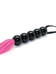 Rimba - Zweepje Met Siliconen Strengetjes - Roze-Laced-up.nl