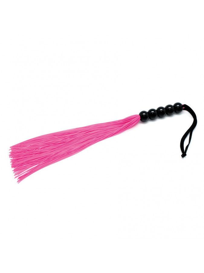 Rimba - Zweepje Met Siliconen Strengetjes - Roze-Laced-up.nl