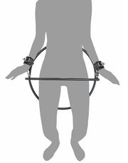 Rimba - Bondage Ring - Restraint Ring Met Leren Boeien En Hangslot-Laced-up.nl