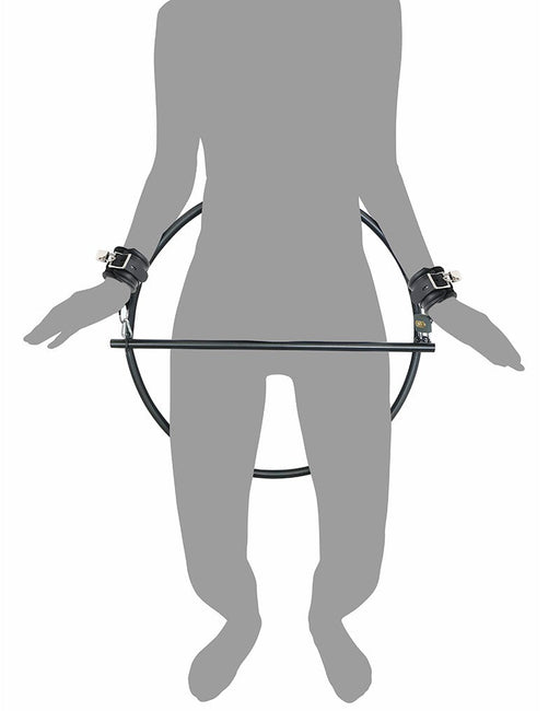 Rimba - Bondage Ring - Restraint Ring Met Leren Boeien En Hangslot-Laced-up.nl