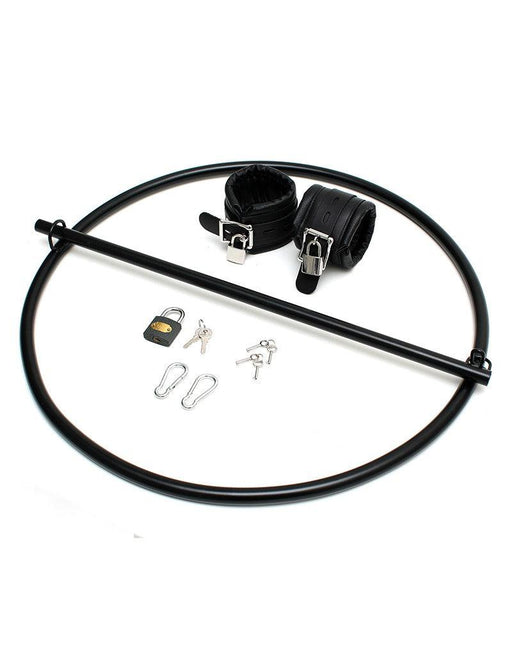 Rimba - Bondage Ring - Restraint Ring Met Leren Boeien En Hangslot-Laced-up.nl