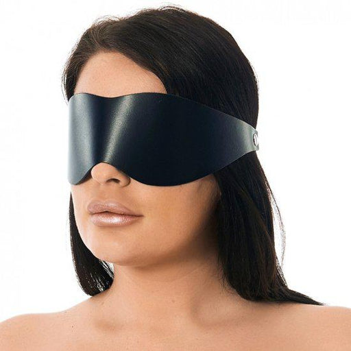Rimba - Wide Leather Blindfold with Back Buckle - Black - Laced-up.nl