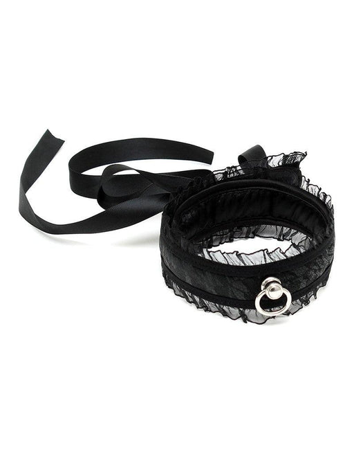 Rimba - Burlesque Collar with Ring - Black-Laced-up.nl