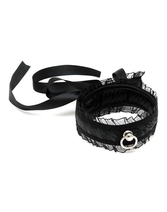 Rimba - Burlesque Collar Met Ring - Zwart-Laced-up.nl