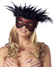 Rimba - Burlesque Masker Met Veren - Zwart/Rood-Laced-up.nl