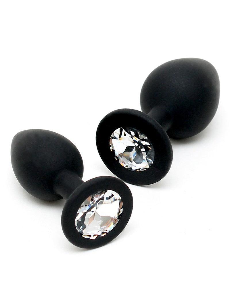 Rimba - Buttplug Duo Set Siliconen Met Kristal-Laced-up.nl