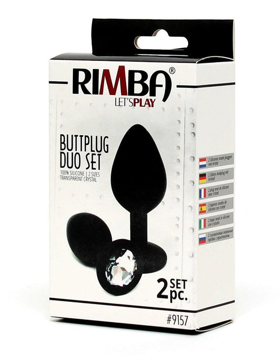 Rimba - Buttplug Duo Set Siliconen Met Kristal-Laced-up.nl