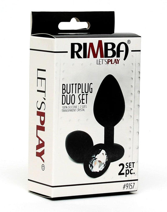 Rimba - Buttplug Duo Set Siliconen Met Kristal-Laced-up.nl