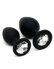 Rimba - Buttplug Duo Set Siliconen Met Kristal-Laced-up.nl